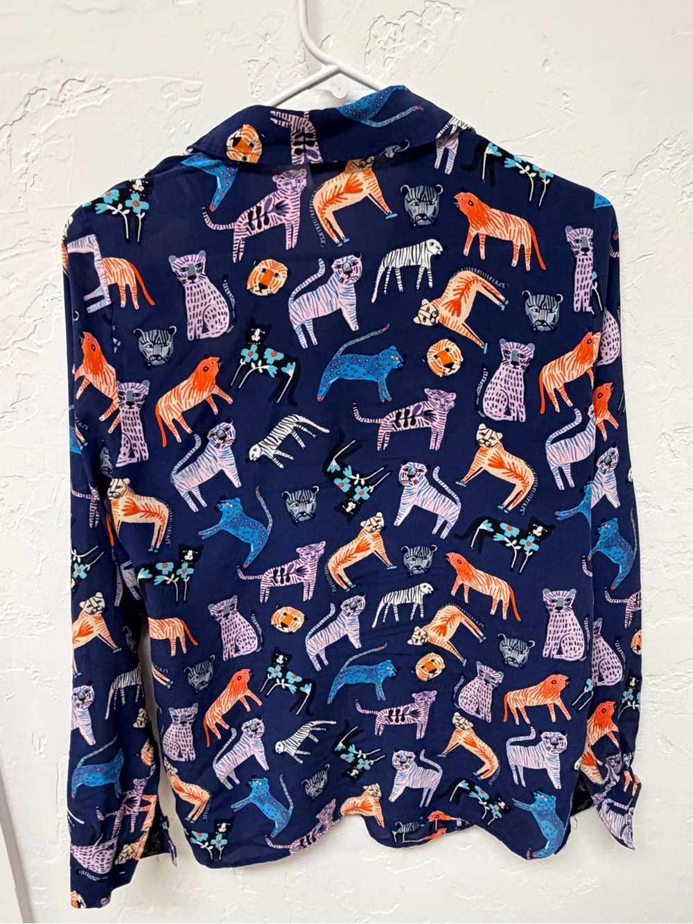 Anthropologie x Carolyn Gavin | Mariposa blouse | 100% silk button up in Big Cat - Picture 2 of 5